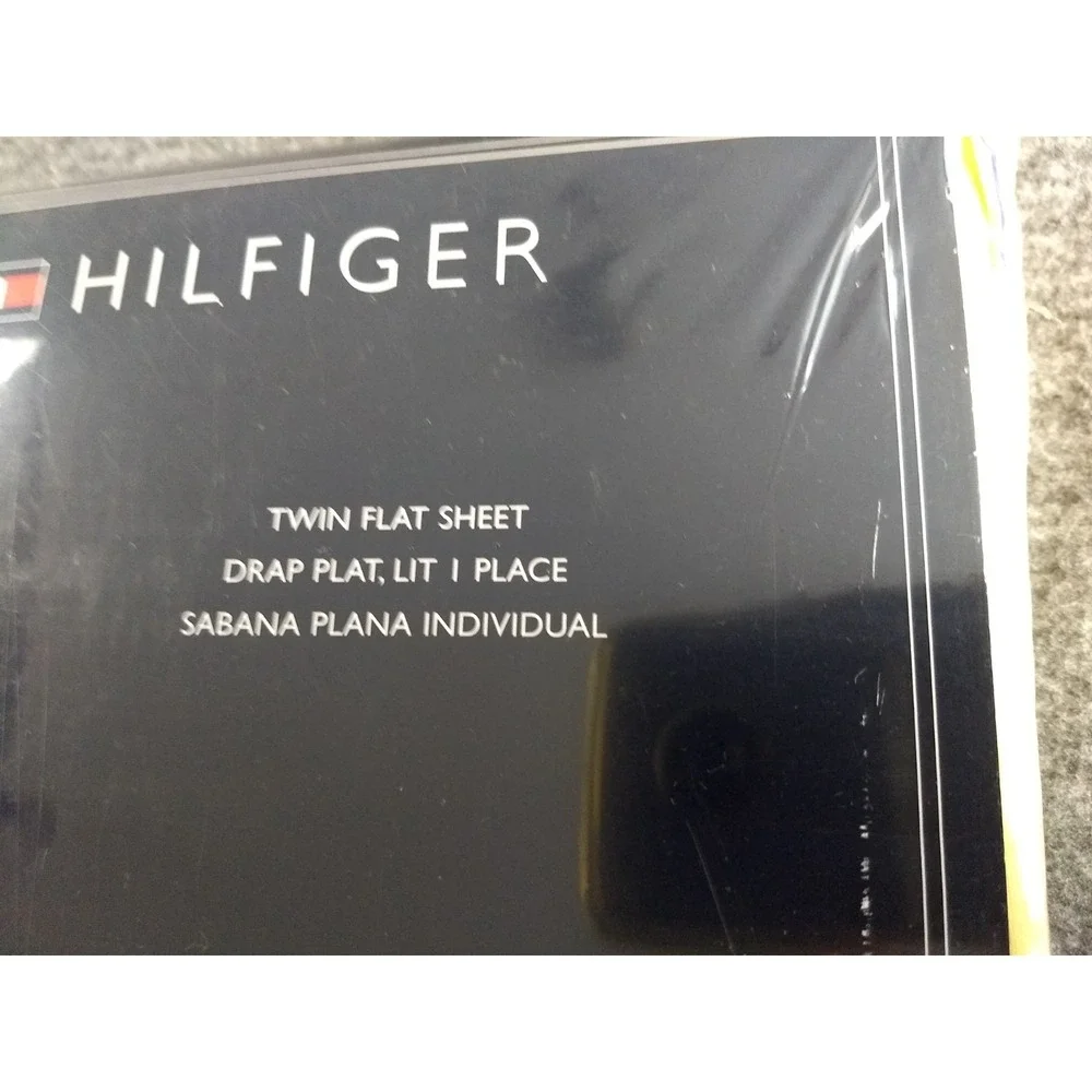 Tommy Hilfiger Twin Flat Sheet Cotton Elizabeth‎ Anne Floral Yellow Stripe NEW